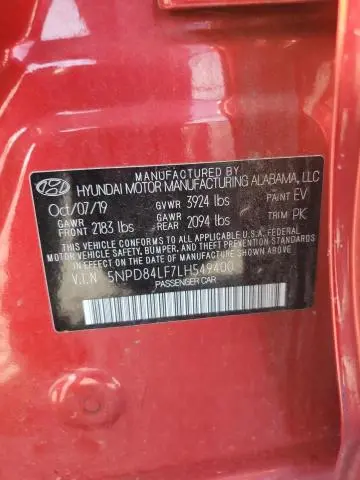 2020 HYUNDAI ELANTRA SEL  