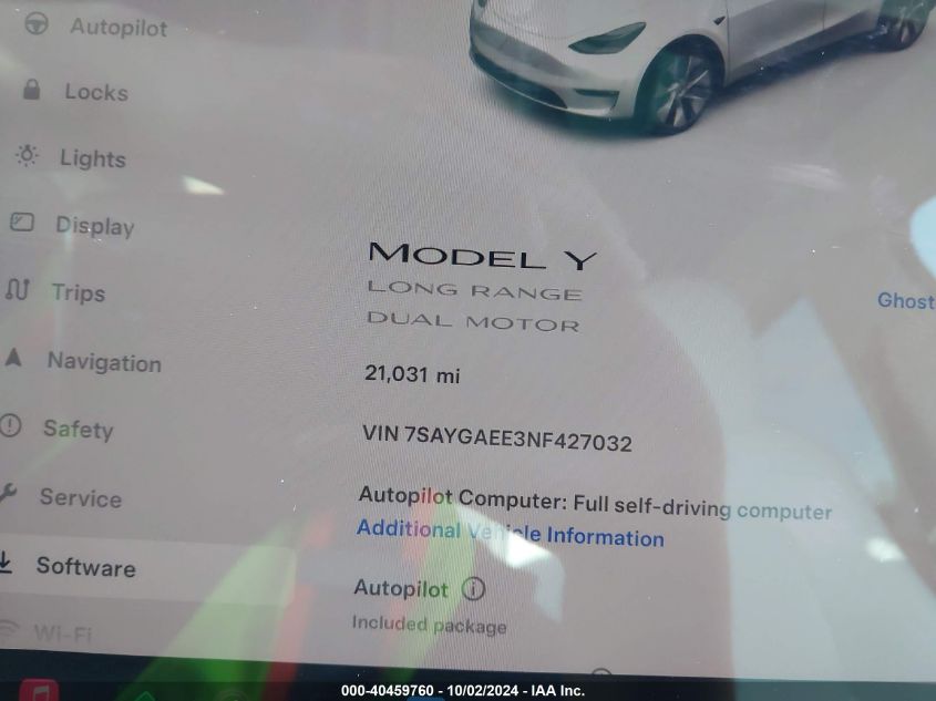 2022 TESLA MODEL Y LONG RANGE DUAL MOTOR ALL-WHEEL DRIVE