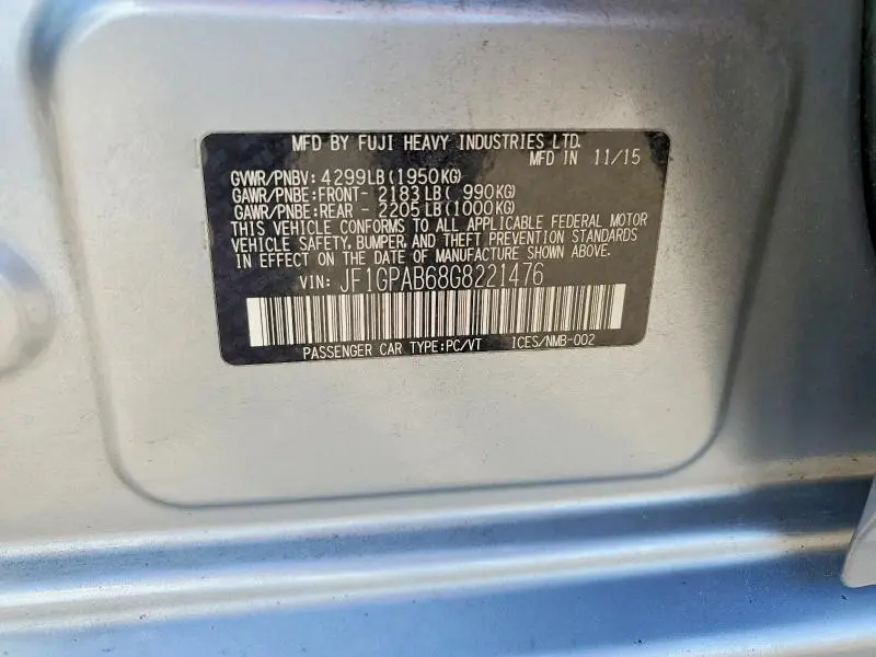 2016 SUBARU IMPREZA PREMIUM  