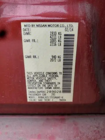 2014 NISSAN ALTIMA 2.5  