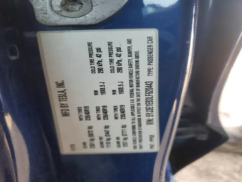 2020 TESLA MODEL 3   