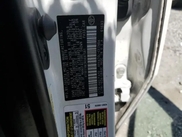 2019 TOYOTA CAMRY L  