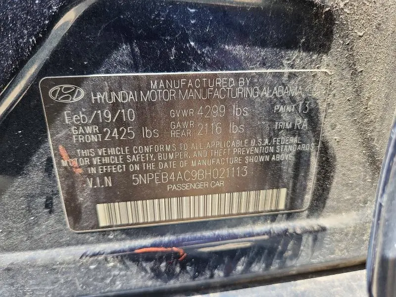 2011 HYUNDAI SONATA GLS  