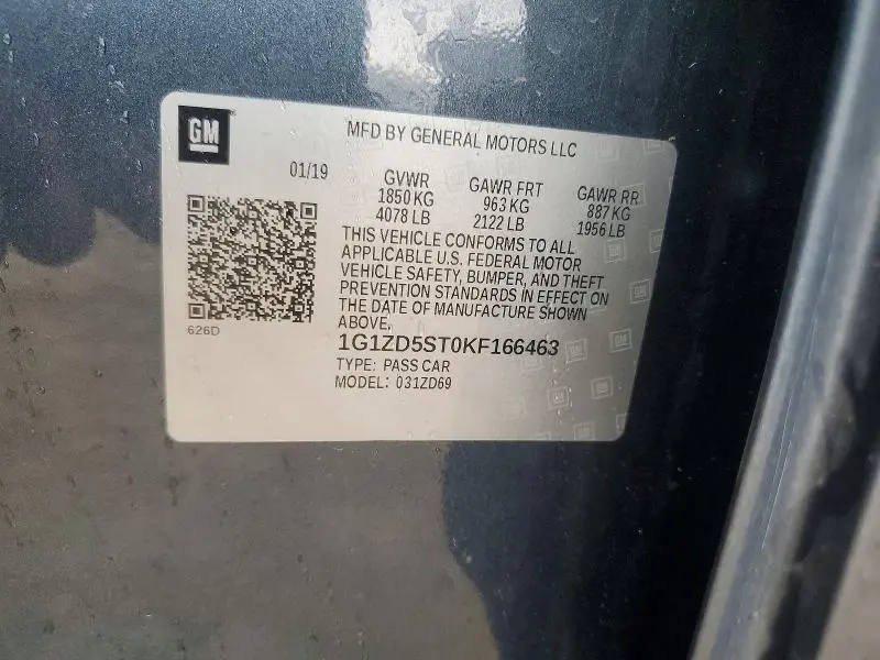 2019 CHEVROLET MALIBU LT  