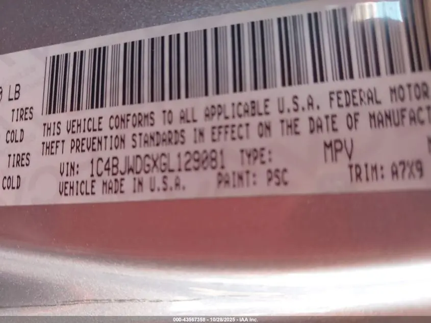 2016 JEEP WRANGLER UNLIMITED SPORT