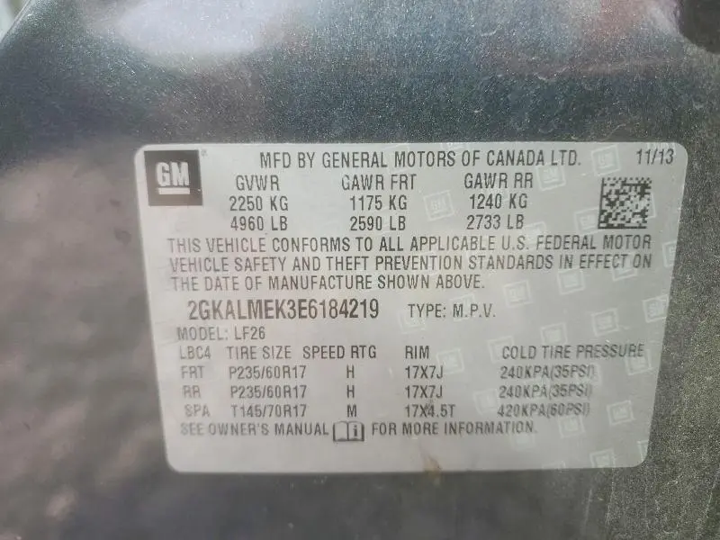 2014 GMC TERRAIN SLE  