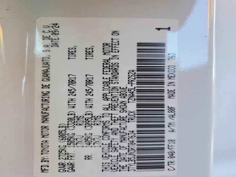 2024 TOYOTA TACOMA SR5  