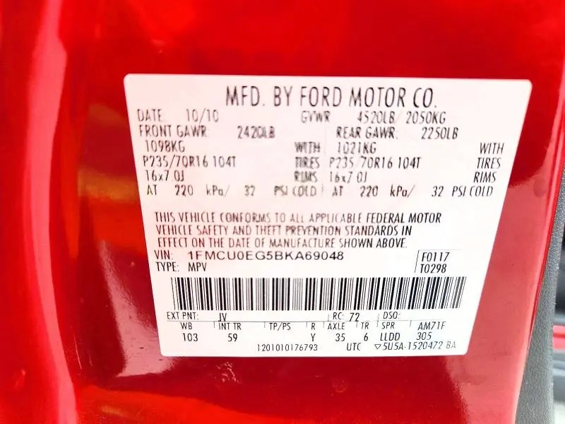 2011 FORD ESCAPE LIMITED  