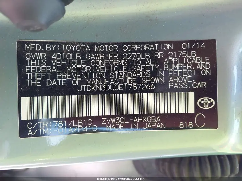 2014 TOYOTA PRIUS FIVE/FOUR/THREE/TWO