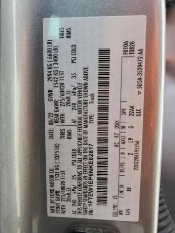 2022 FORD F150 SUPERCREW  