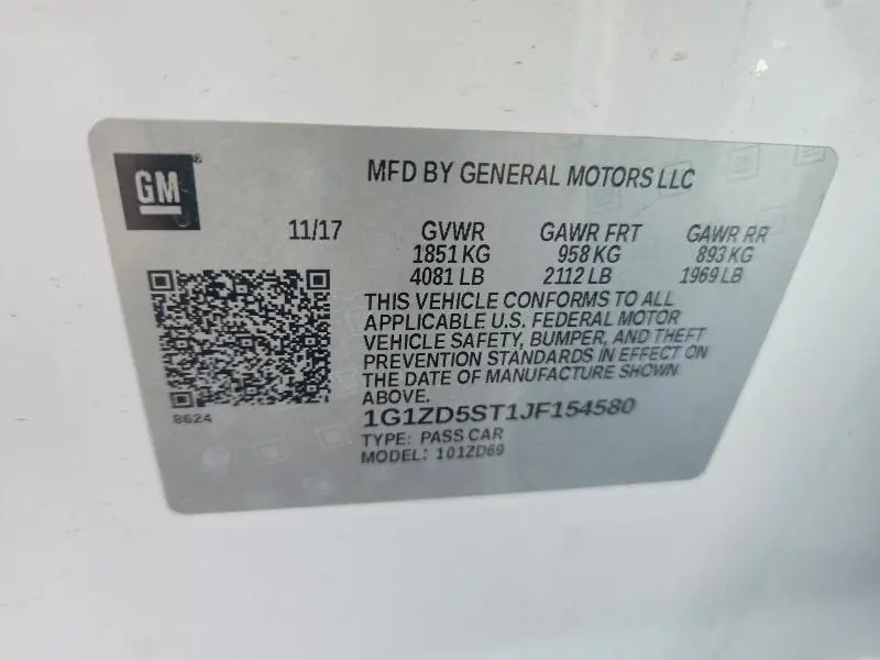 2018 CHEVROLET MALIBU LT  