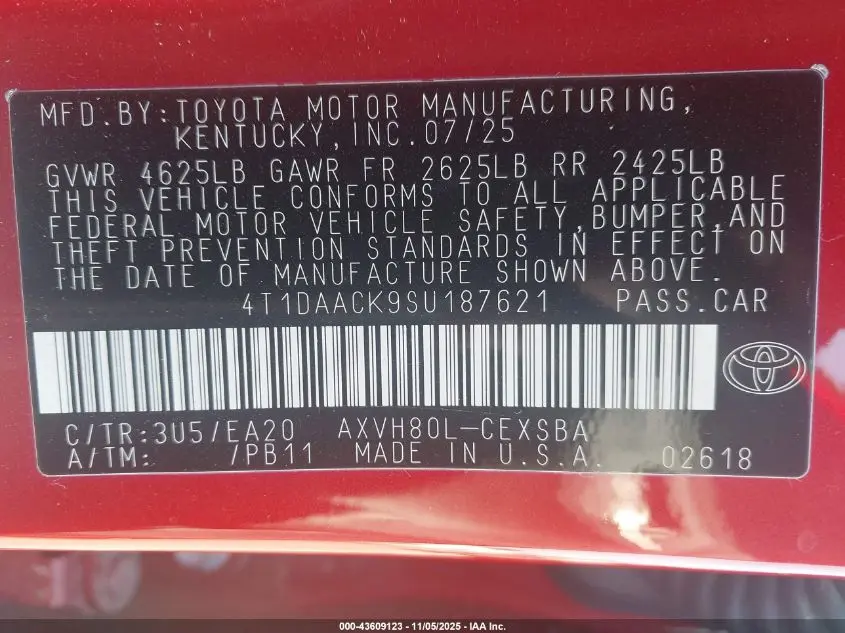 2025 TOYOTA CAMRY SE