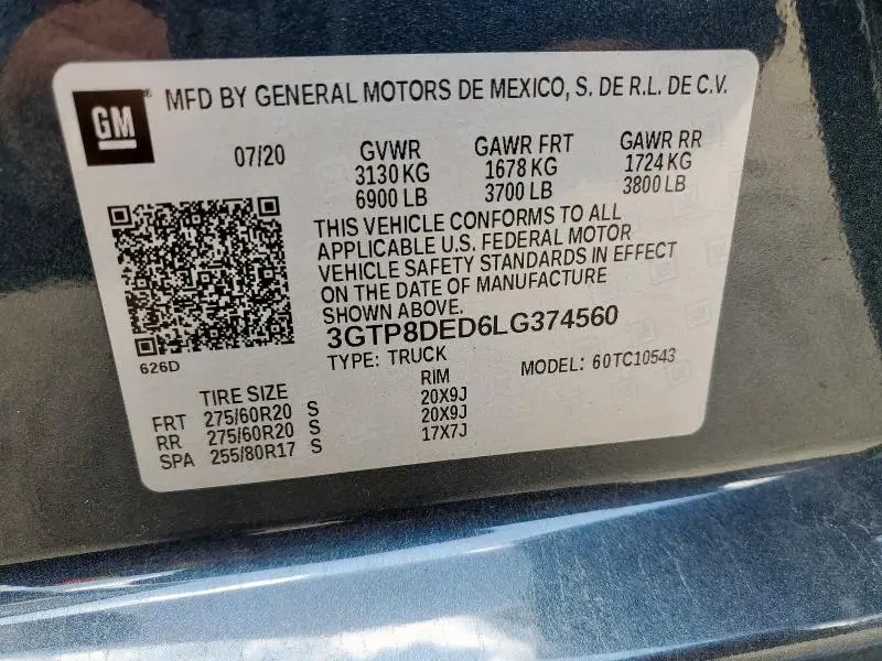 2020 GMC SIERRA C1500 SLT  