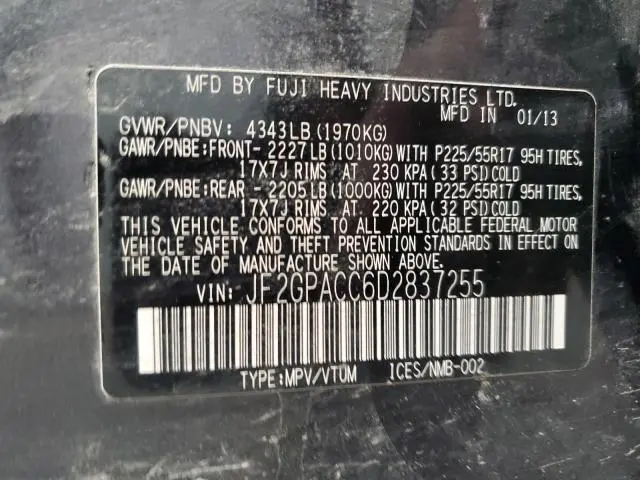 2013 SUBARU XV CROSSTREK 2.0 PREMIUM  