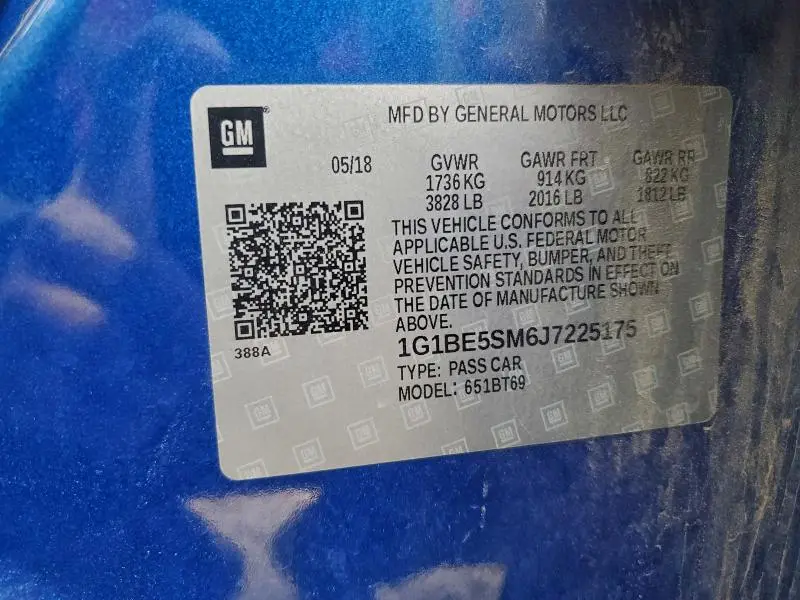 2018 CHEVROLET CRUZE LT  