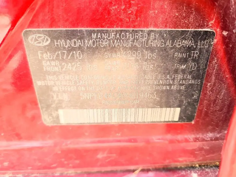 2011 HYUNDAI SONATA GLS  