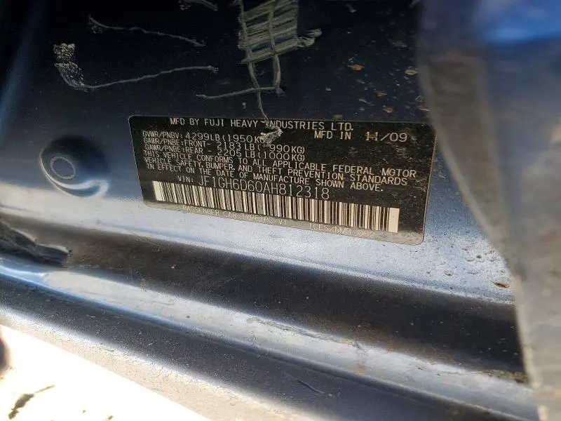 2010 SUBARU IMPREZA OUTBACK SPORT  