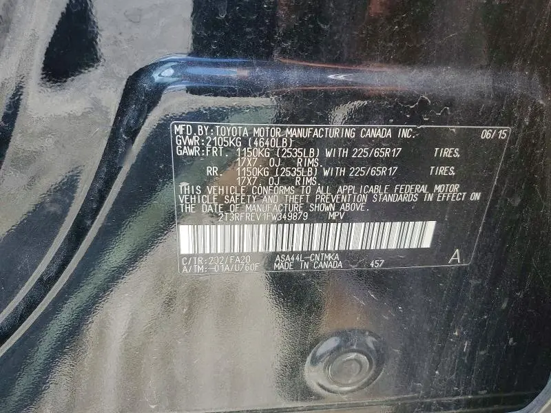 2015 TOYOTA RAV4 XLE  