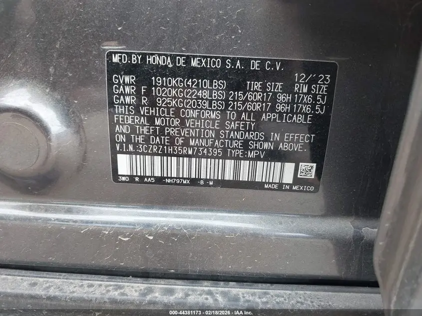 2024 HONDA HR-V 2WD LX