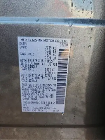 2020 INFINITI QX60 LUXE  