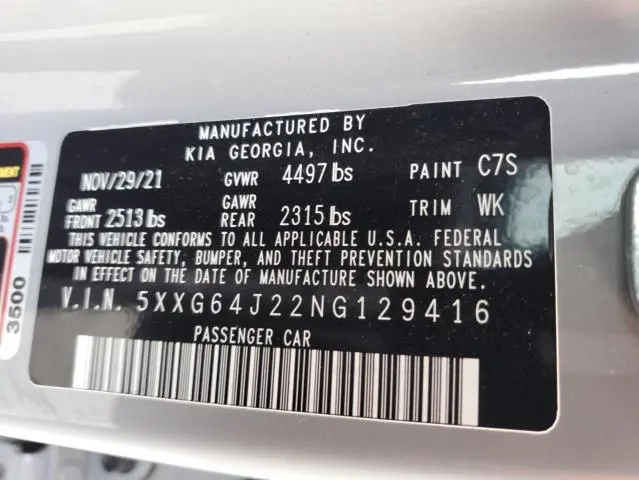 2022 KIA K5 GT LINE  