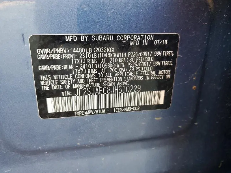2018 SUBARU FORESTER 2.5I PREMIUM  