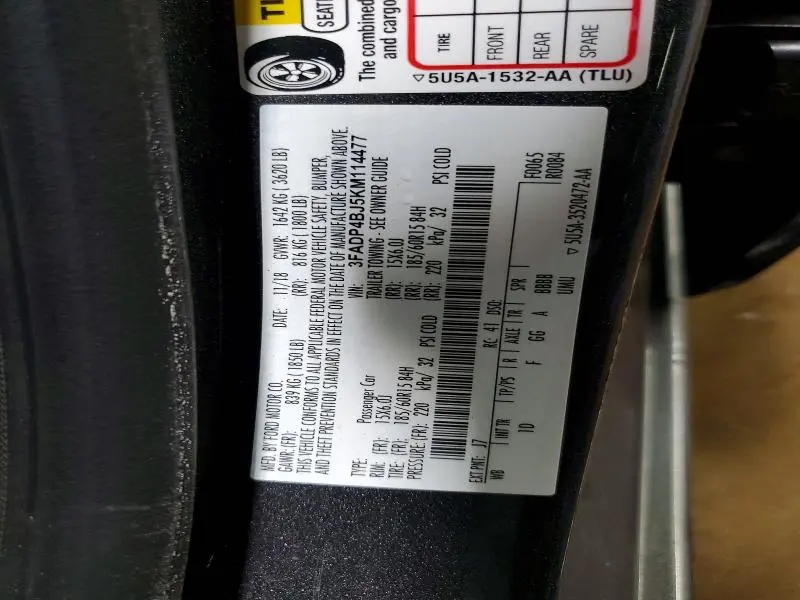 2019 FORD FIESTA SE  