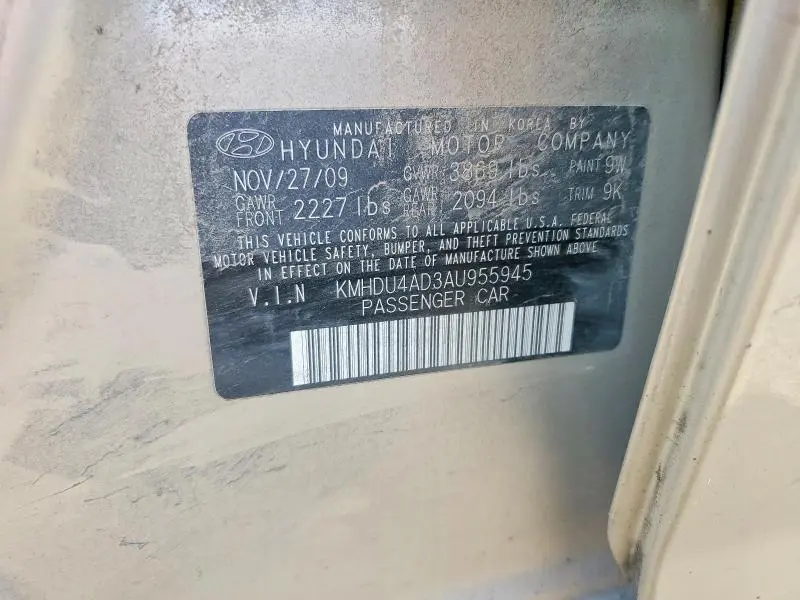 2010 HYUNDAI ELANTRA GLS  