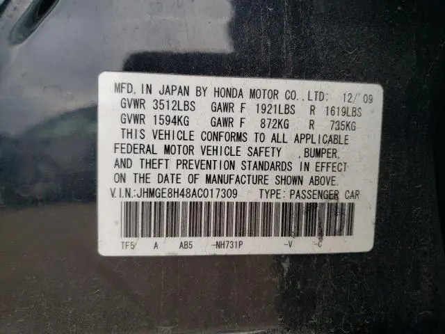 2010 HONDA FIT SPORT