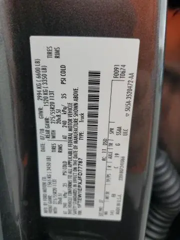 2018 FORD F150 SUPERCREW  