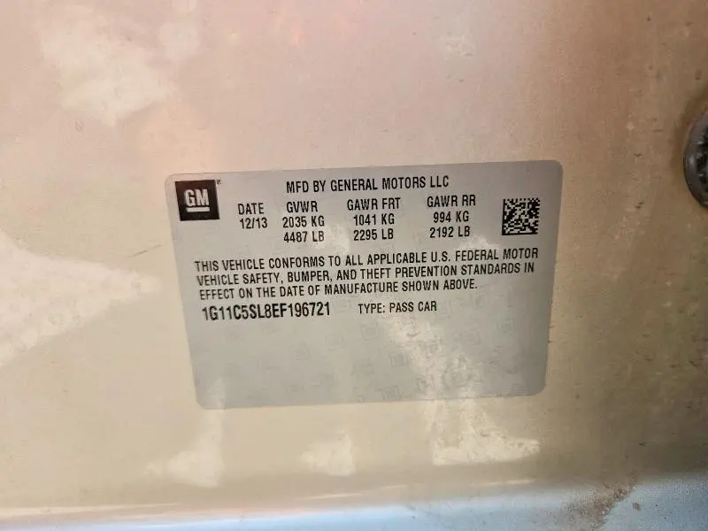 2014 CHEVROLET MALIBU 1LT  