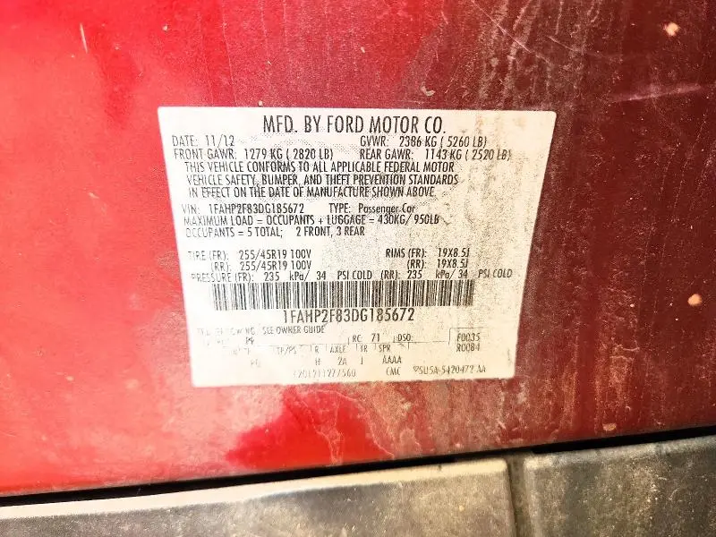 2013 FORD TAURUS LIMITED  