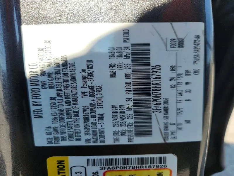 2017 FORD FUSION SE  
