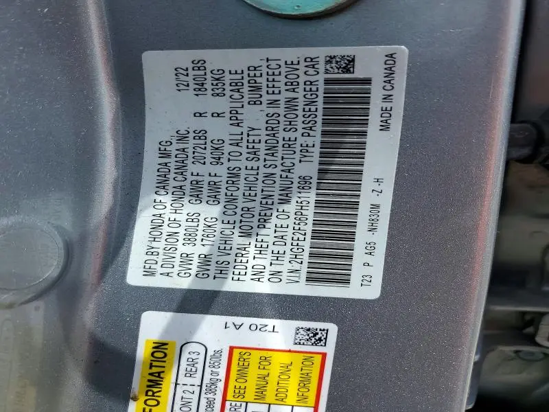 2023 HONDA CIVIC SPORT  