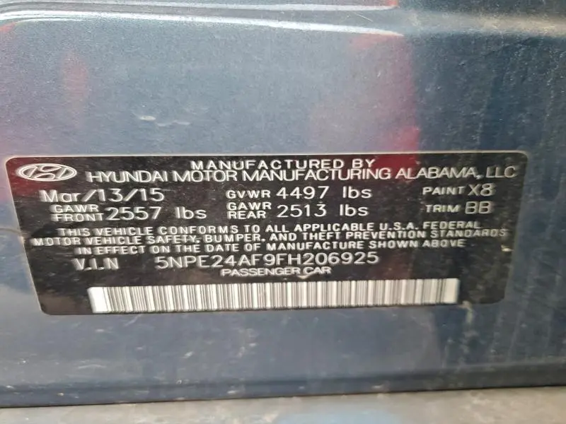 2015 HYUNDAI SONATA SE  