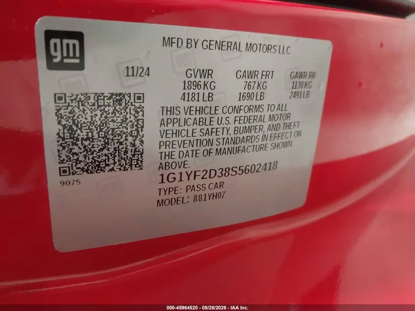 2025 CHEVROLET CORVETTE Z06 RWD  3LZ