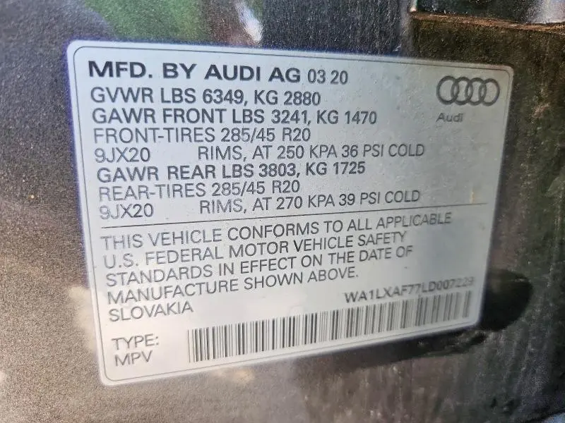 2020 AUDI Q7 PREMIUM PLUS  
