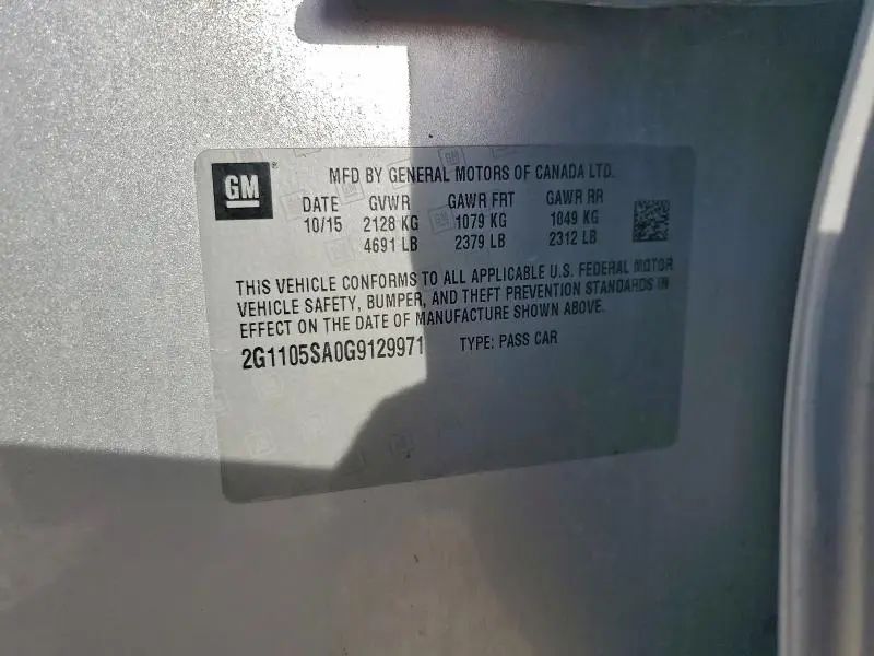 2016 CHEVROLET IMPALA LT  