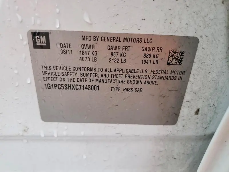 2012 CHEVROLET CRUZE LS  