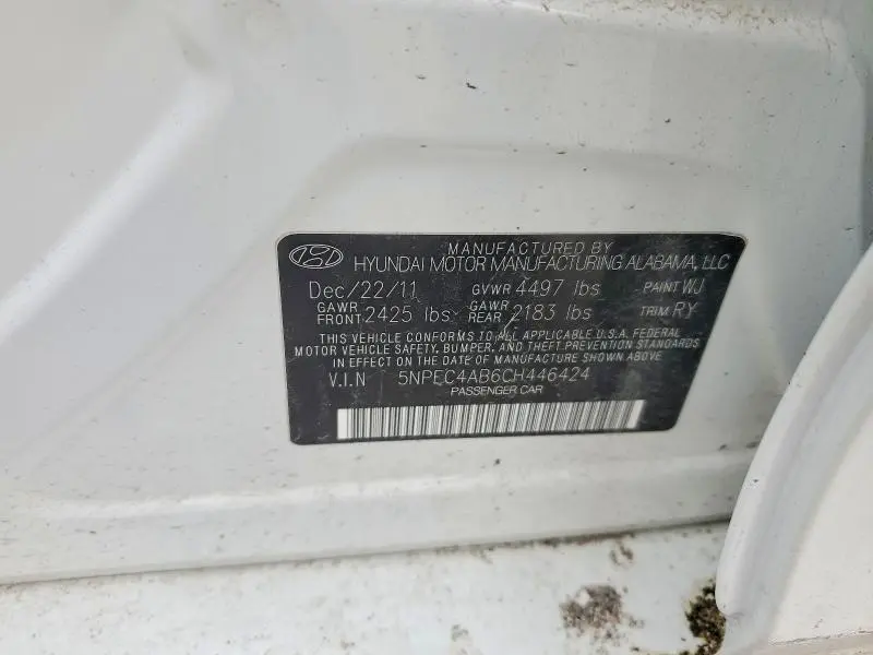 2012 HYUNDAI SONATA SE 2.0T  