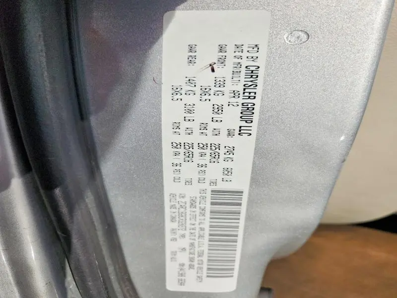 2012 CHRYSLER TOWN & COUNTRY TOURING  