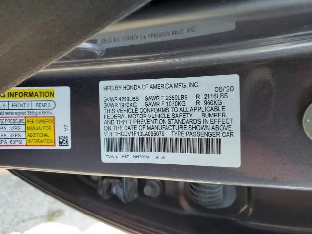 2020 HONDA ACCORD LX  
