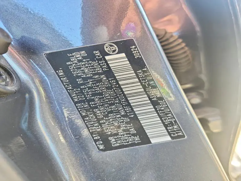 2012 TOYOTA CAMRY SE  