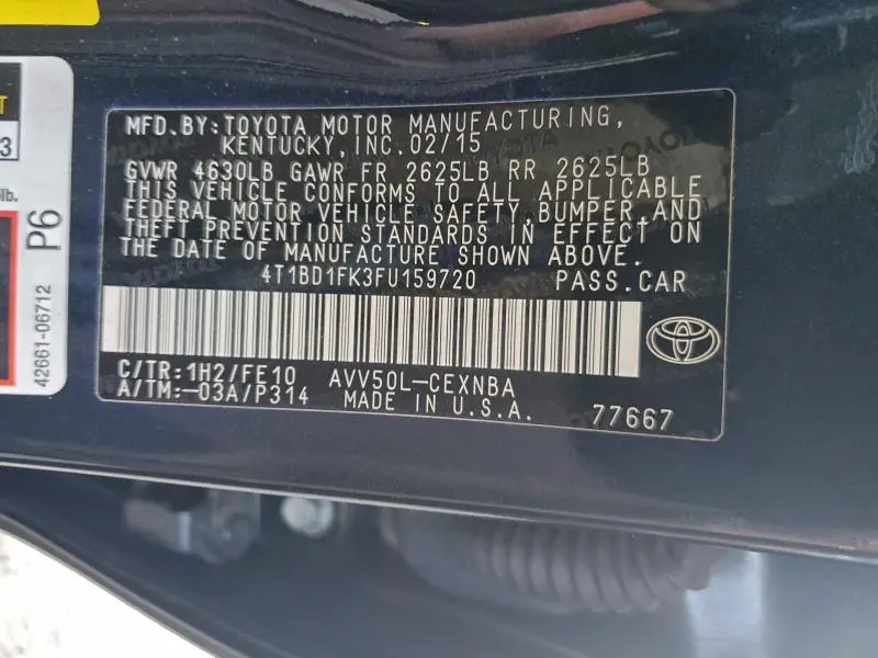 2015 TOYOTA CAMRY HYBRID  