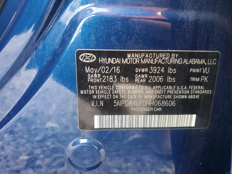 2017 HYUNDAI ELANTRA LIMITED  