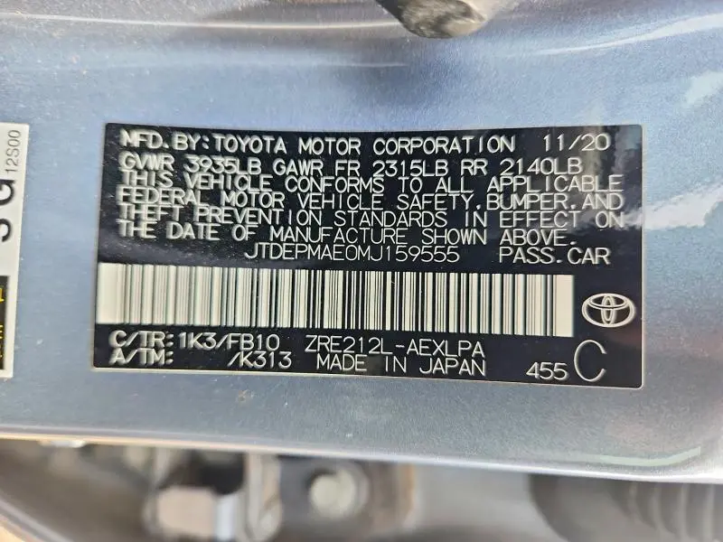 2021 TOYOTA COROLLA LE  