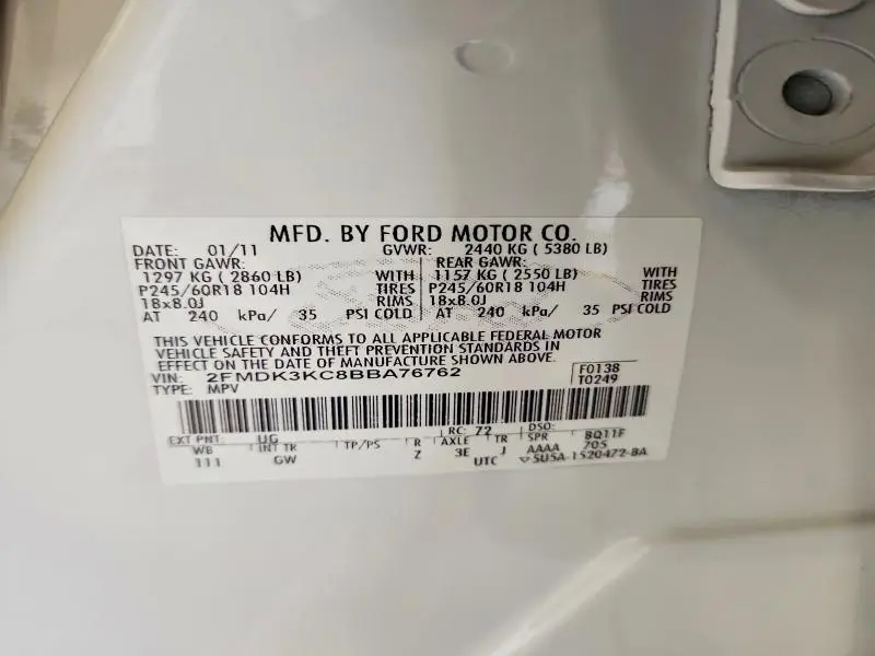 2011 FORD EDGE LIMITED  