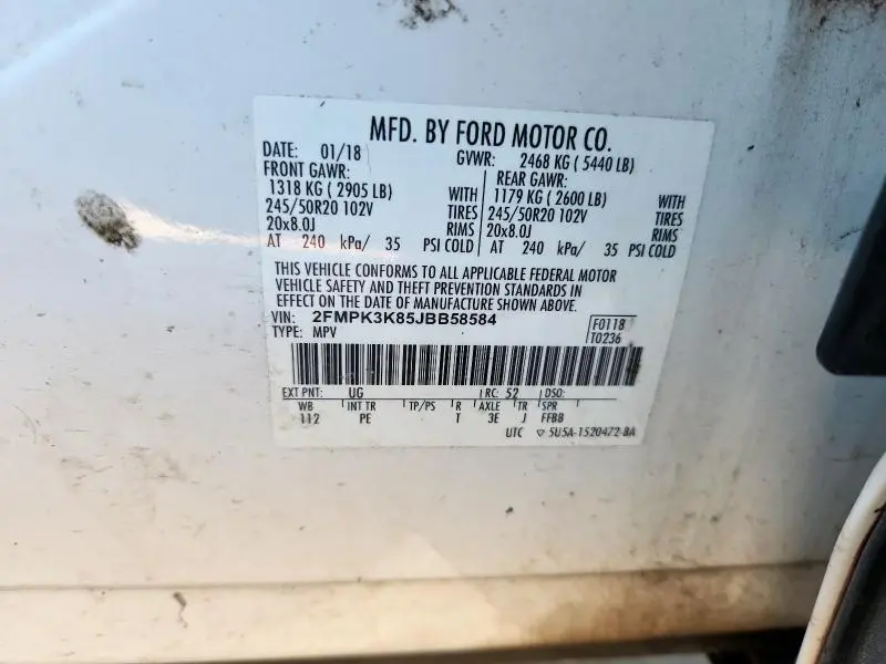 2018 FORD EDGE TITANIUM  