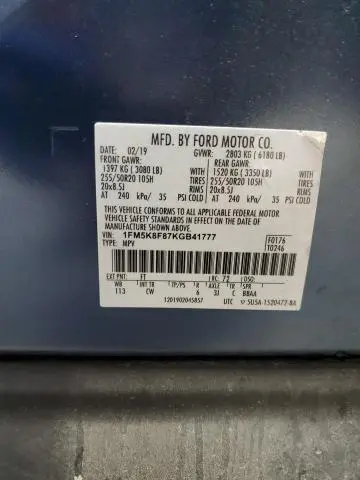 2019 FORD EXPLORER LIMITED  