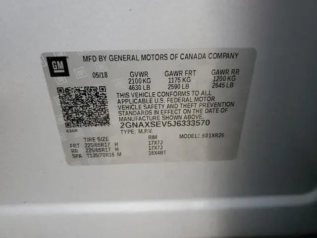 2018 CHEVROLET EQUINOX LT  